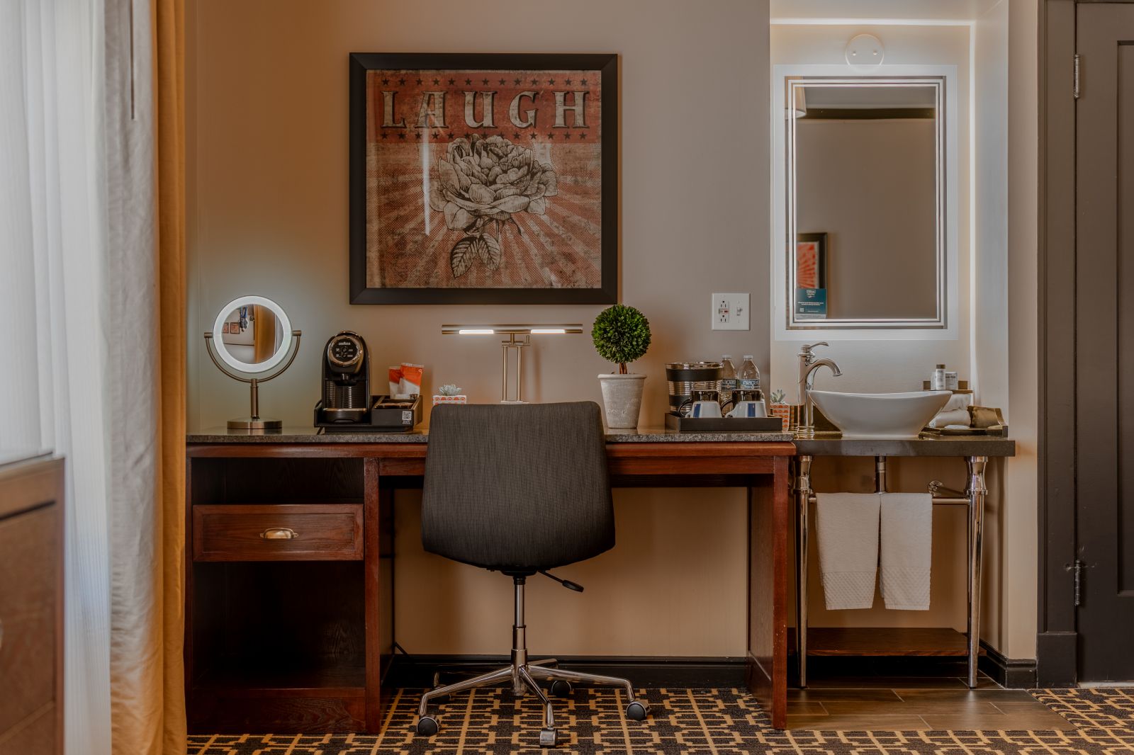 hotel room desk